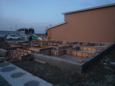就労継続支援施設B型増築工事 基礎コンクリート打設